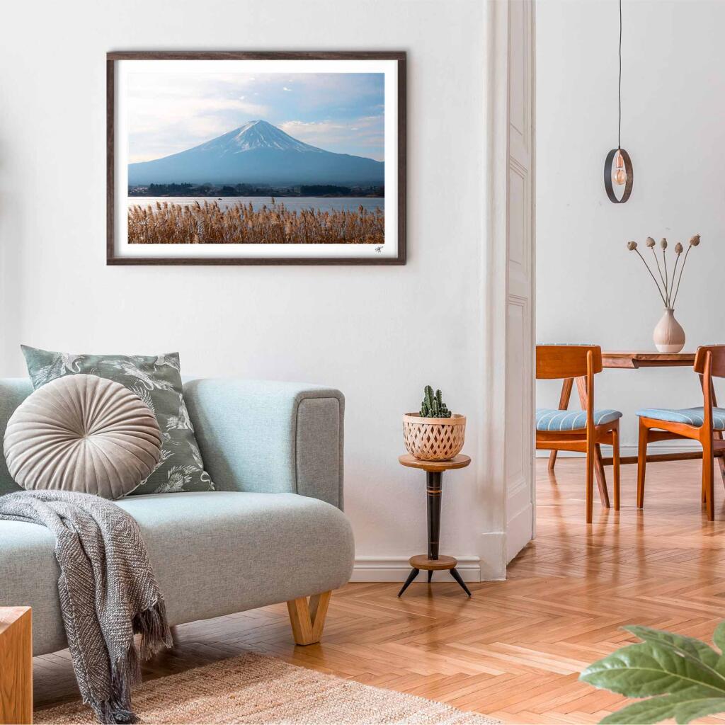 Mt Fuji from the lake III – Impression d&rsquo;Art Mural Japon - hover