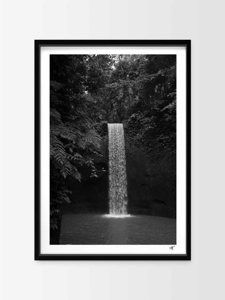 Tibumana Waterfall, Bali I b&w – Impression d’Art Mural Indonésie