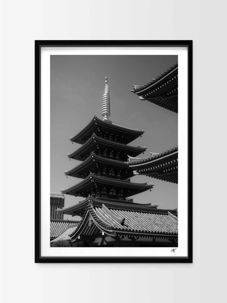 Asakusa Temple I B&W – Impression d’Art Mural Japon