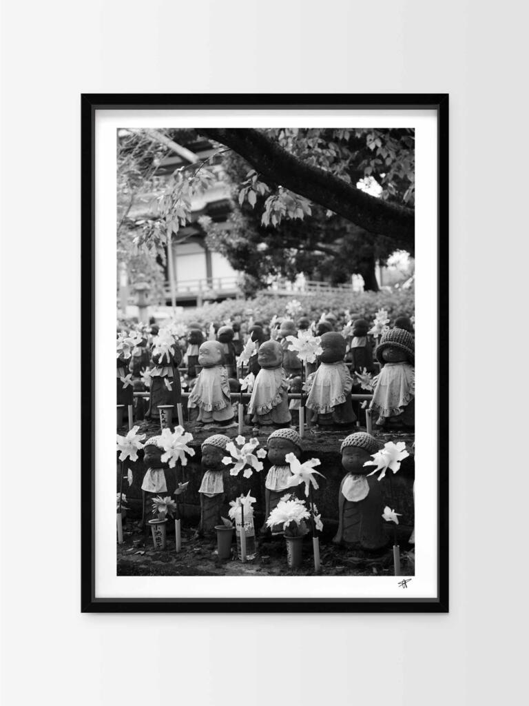 Statue Japonaises B&W –  Impression d&rsquo;Art Mural Japon