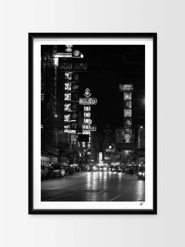 Bangkok Street B&W – Impression d’Art Mural Thailande