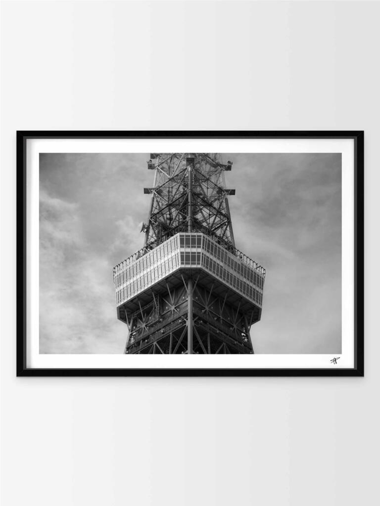 Tokyo Tower III B&W –  Impression d&rsquo;Art Mural Japon