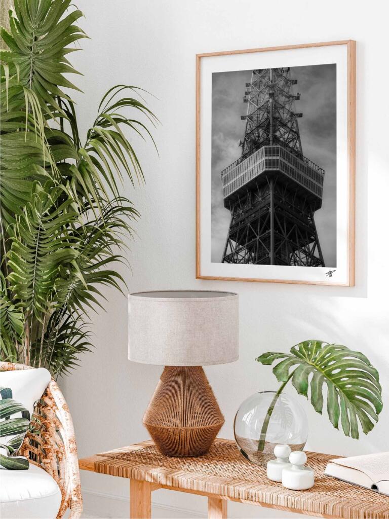 Tokyo Tower II B&W –  Impression d&rsquo;Art Mural Japon - hover
