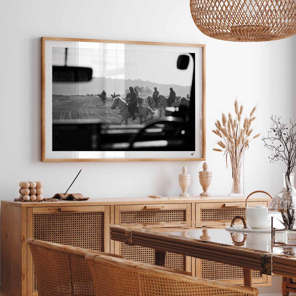 Sunrise riding in Bromo, Java II B&W – Impression d’Art Mural Indonésie - hover