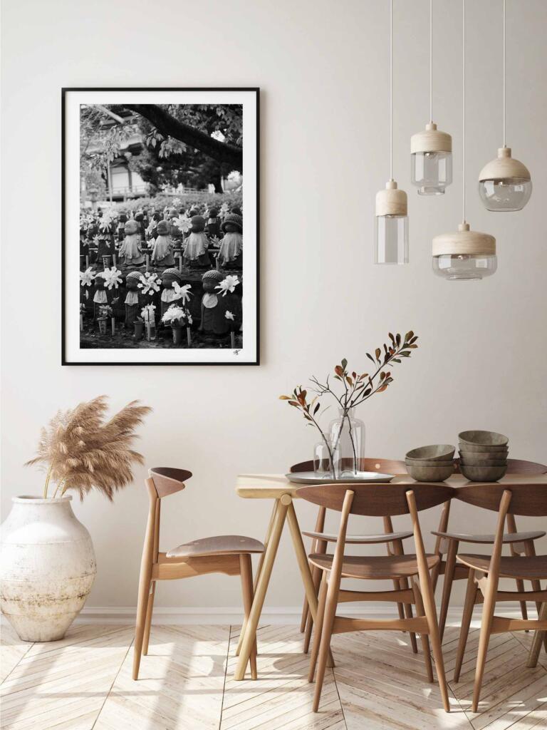 Statue Japonaises B&W –  Impression d&rsquo;Art Mural Japon - hover