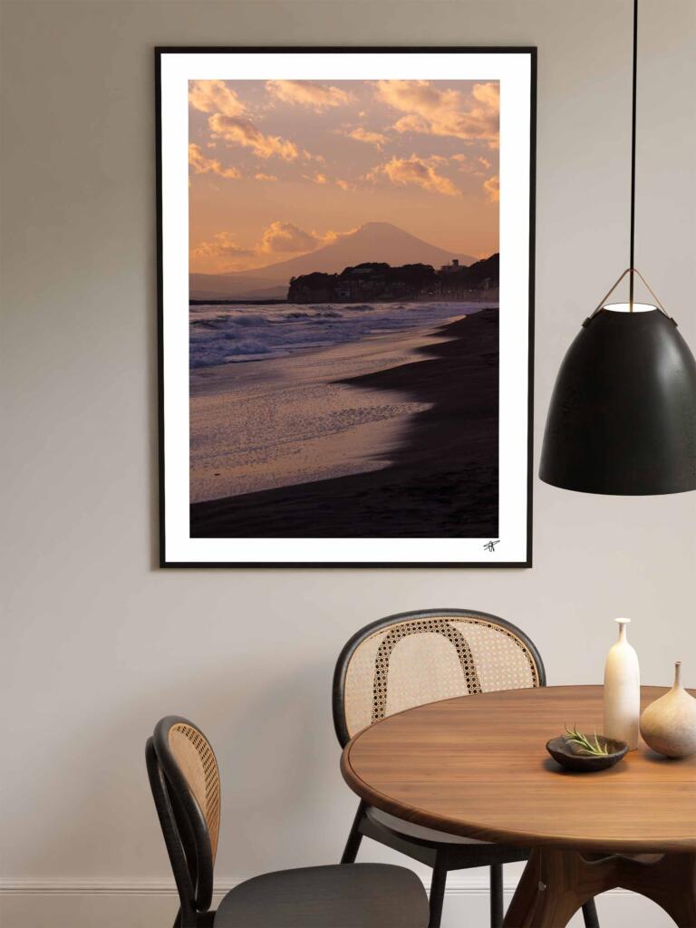 Fujisan sunset, Kamakura II – Impression d&rsquo;Art Mural Japon - hover
