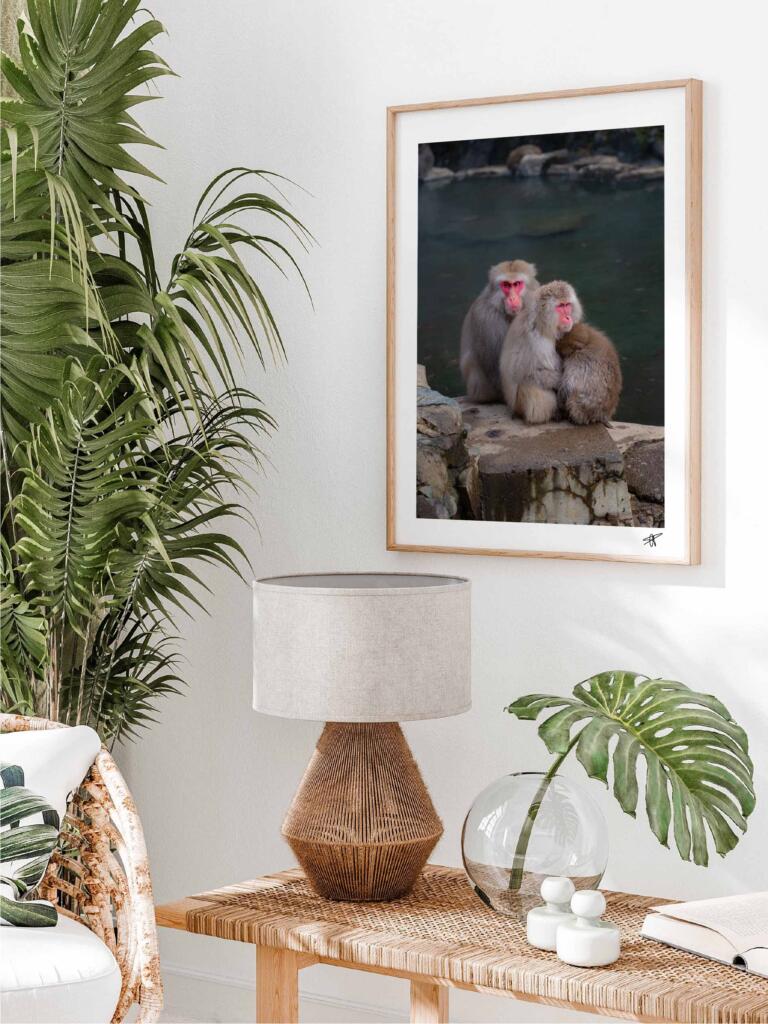 Monkeys in Jogokudani I – Impression d&rsquo;Art Mural Japon - hover